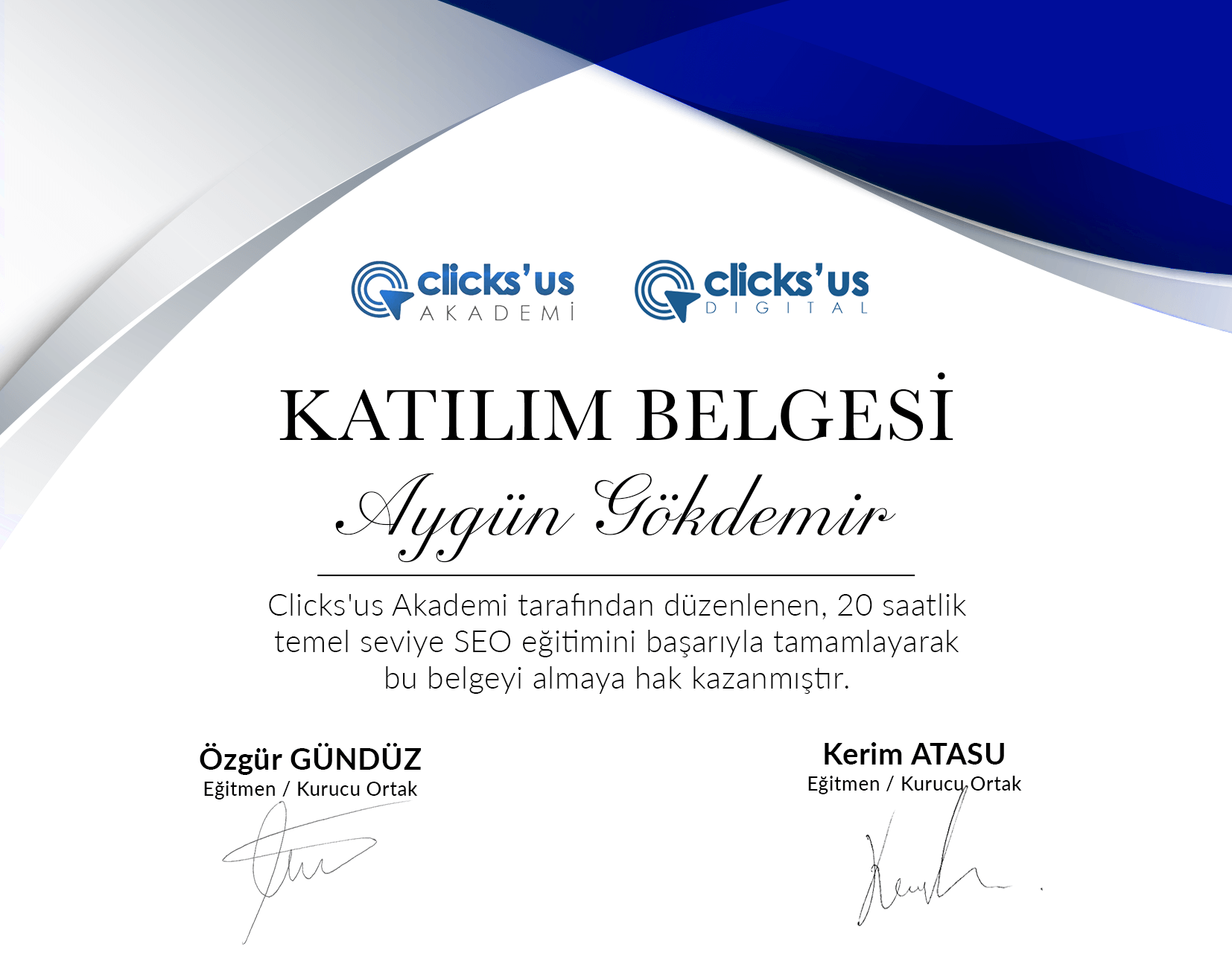 Akademi Sertifika Aygün Gokdemir