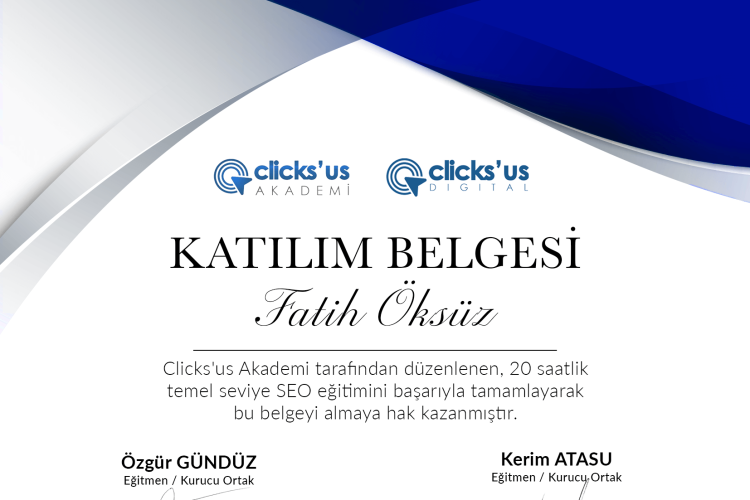Akademi Sertifika Fatih Oksuz