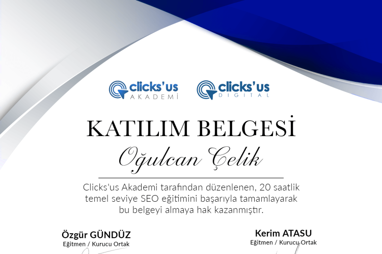 Akademi Sertifika Ogulcan Celik